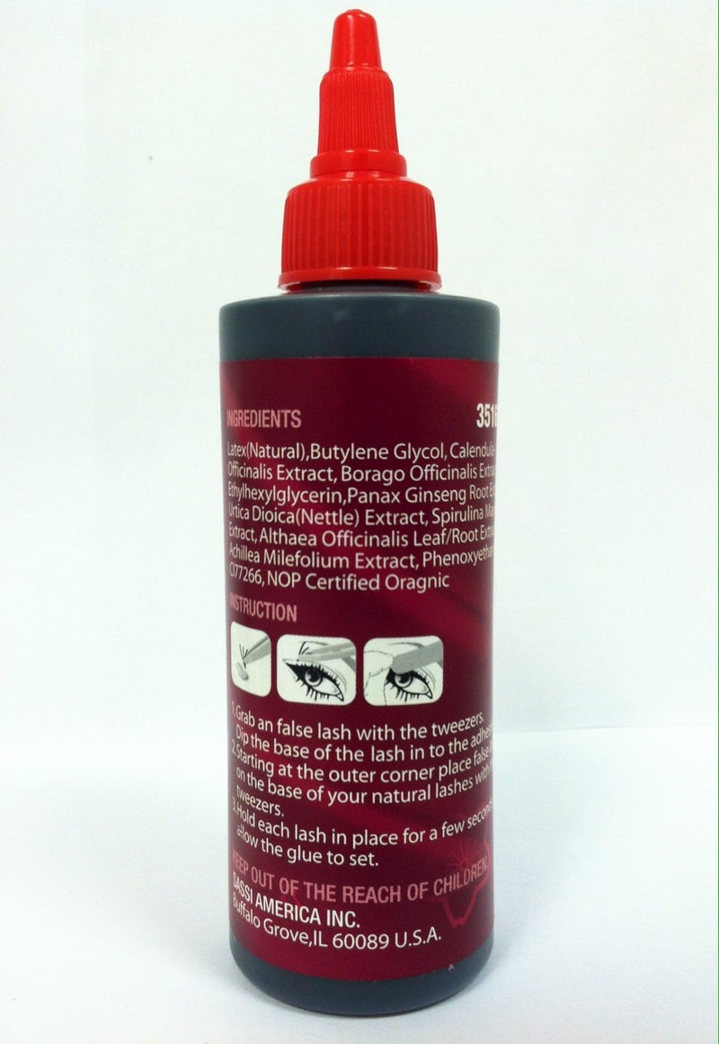 Sassi Eyelash Glue Dark 4oz | Quick-Drying, Natural Extract Formula, Waterproof, Durable Hold, Long-Lasting, Lash Adhesive | Made in USA - Image 2